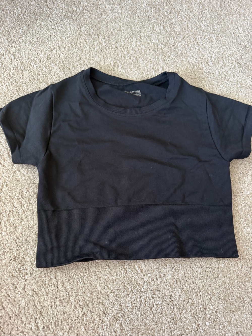 Offline by Aerie Black Seamless Top - XS